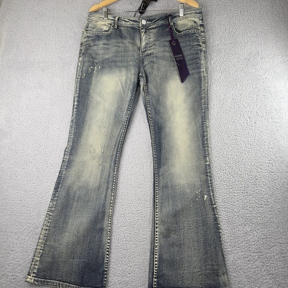 Vigoss Denim - Vigoss Womens Boot Cut Jeans Blue Pocket Light Wash Faded Stretch Juniors 15 New